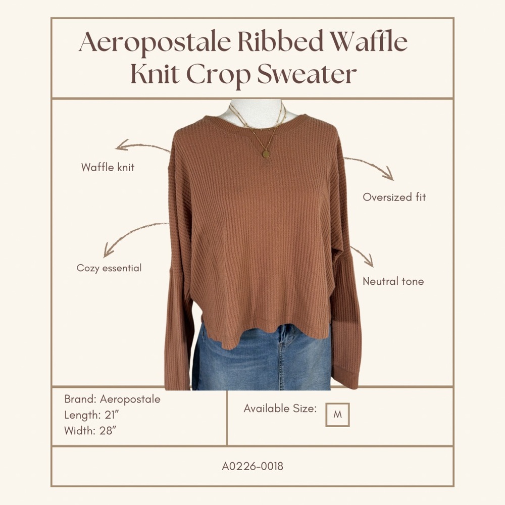 Aeropostale Women's Oversized Waffle Knit Sweater
